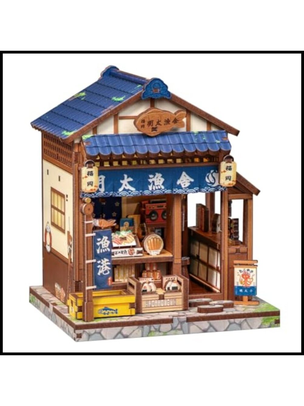 DIY Miniature Kit 3D Wooden Puzzle Japanese Seafood Shop 139 Piece